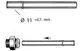 Messing-Tauchrohr mit einer länglichen Form. Ein Ende ist gewindeartig bearbeitet. Die Darstellung zeigt auch einen verbundenen Anschluss. Produkt von IMI Hydronic Engineering.